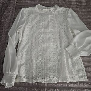 Elegant White Lace Blouse